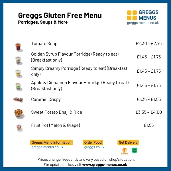 greggs gluten free menu greggs gluten free menu