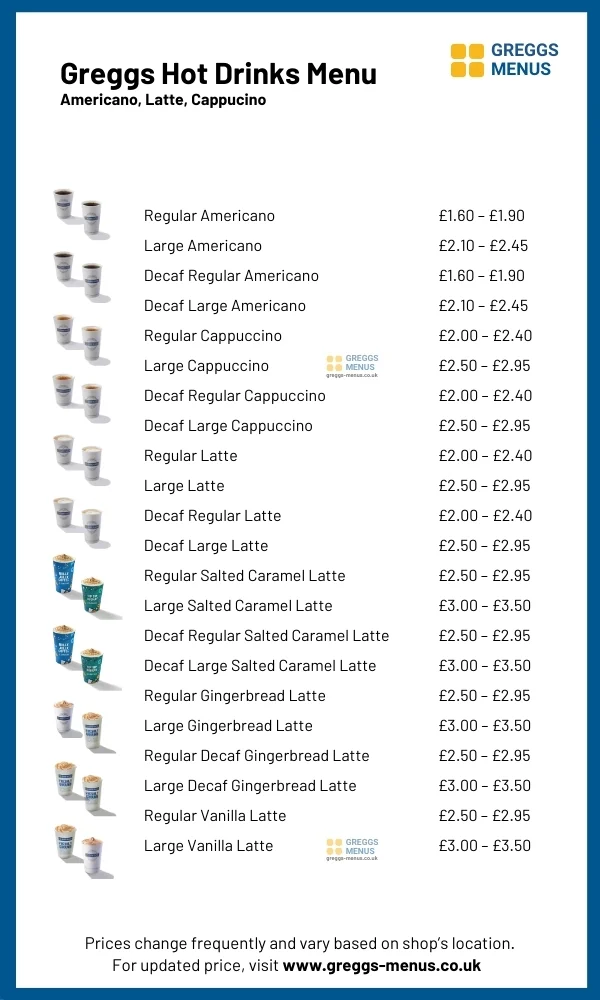 greggs hot drinks menu-americano-latte-cappucino greggs hot drinks menu-americano-latte-cappucino