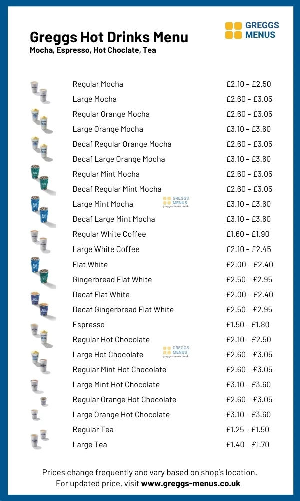 greggs hot drinks menu-mocha-espresso-hot chocolate-tea greggs hot drinks menu-mocha-espresso-hot chocolate-tea