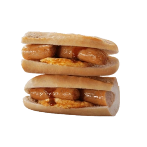 sausage and omelette baguette- breakfast menu